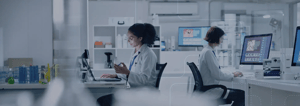 CyberGrant_Lab researchers using secure systems enabled by AI-driven data breach prevention and endpoint protection tools.